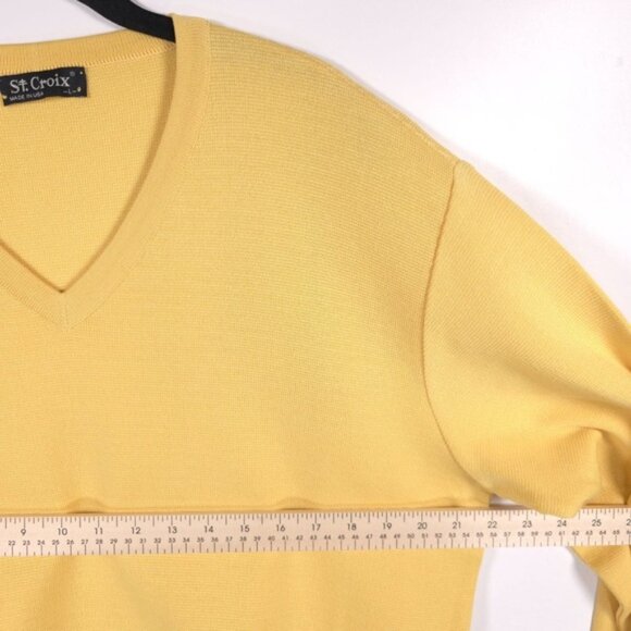 ST. CROIX Luxury V Neck Jacq Knit Pullover Sweater Craftsmanship LARGE‎ - Picture 6 of 11